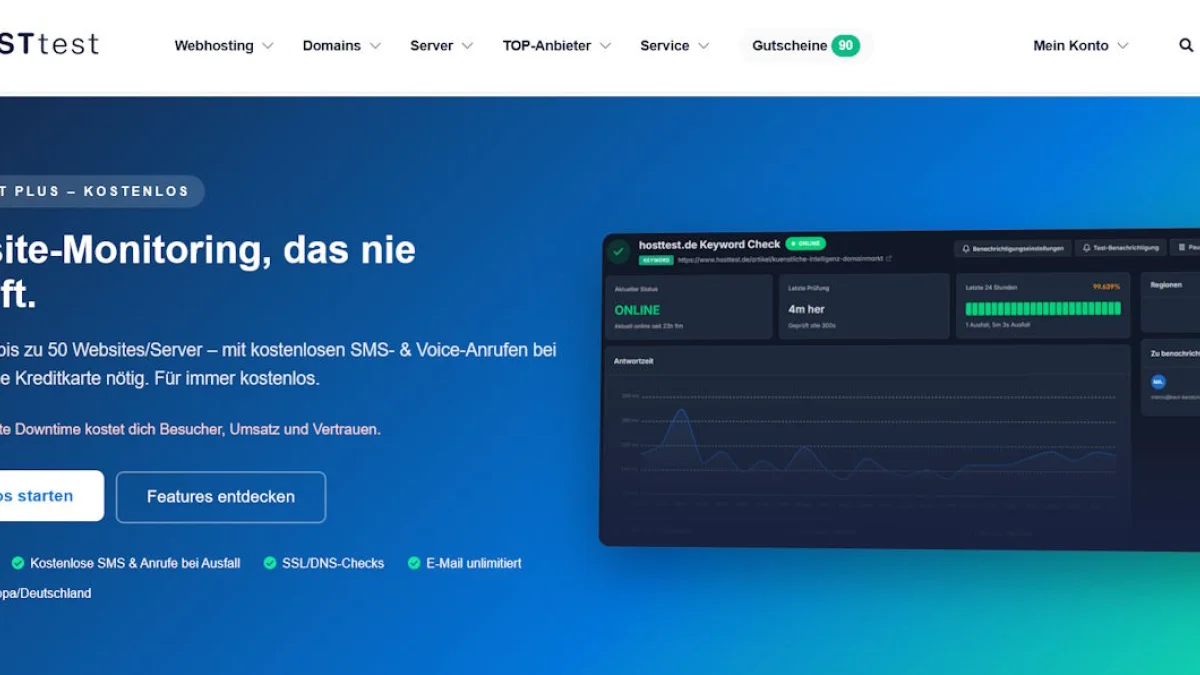 HOSTtest Plus: Free Website Monitoring for Webmasters, Agencies, and Businesses